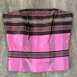 Ann Taylor Pink and Brown Plaid Tube Top • Size‎ 2